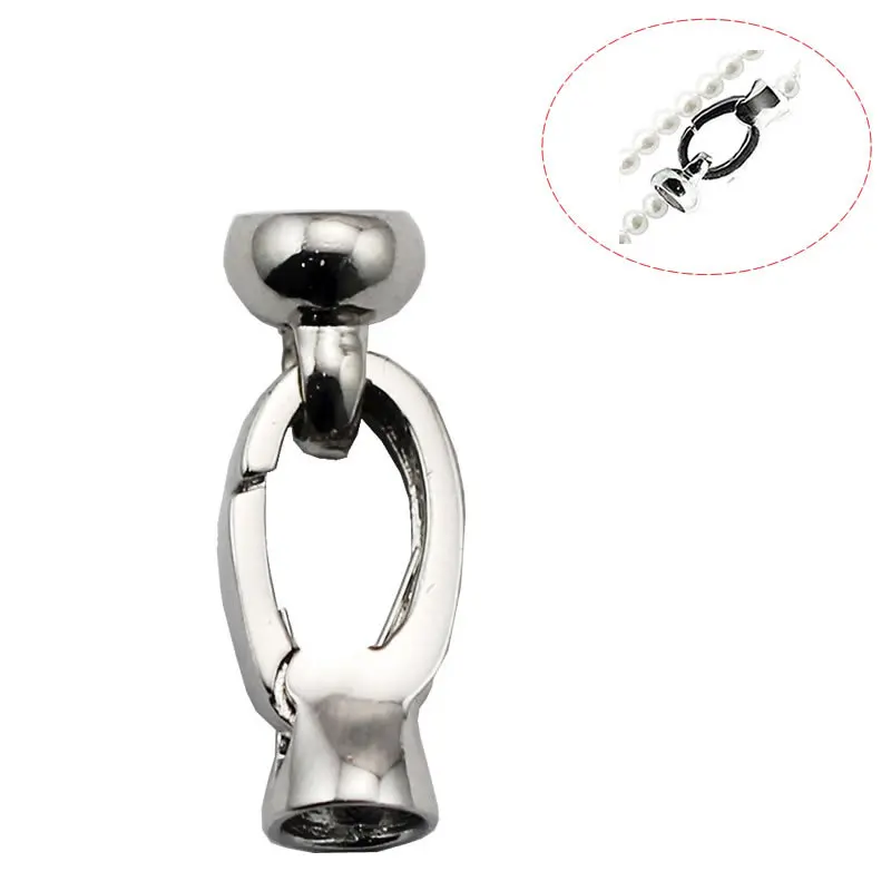 

Beadsnice ID30925 sterling clasp for bracelets zircon micro pave  hole 4.5mm sold by PC wholesale silver findings