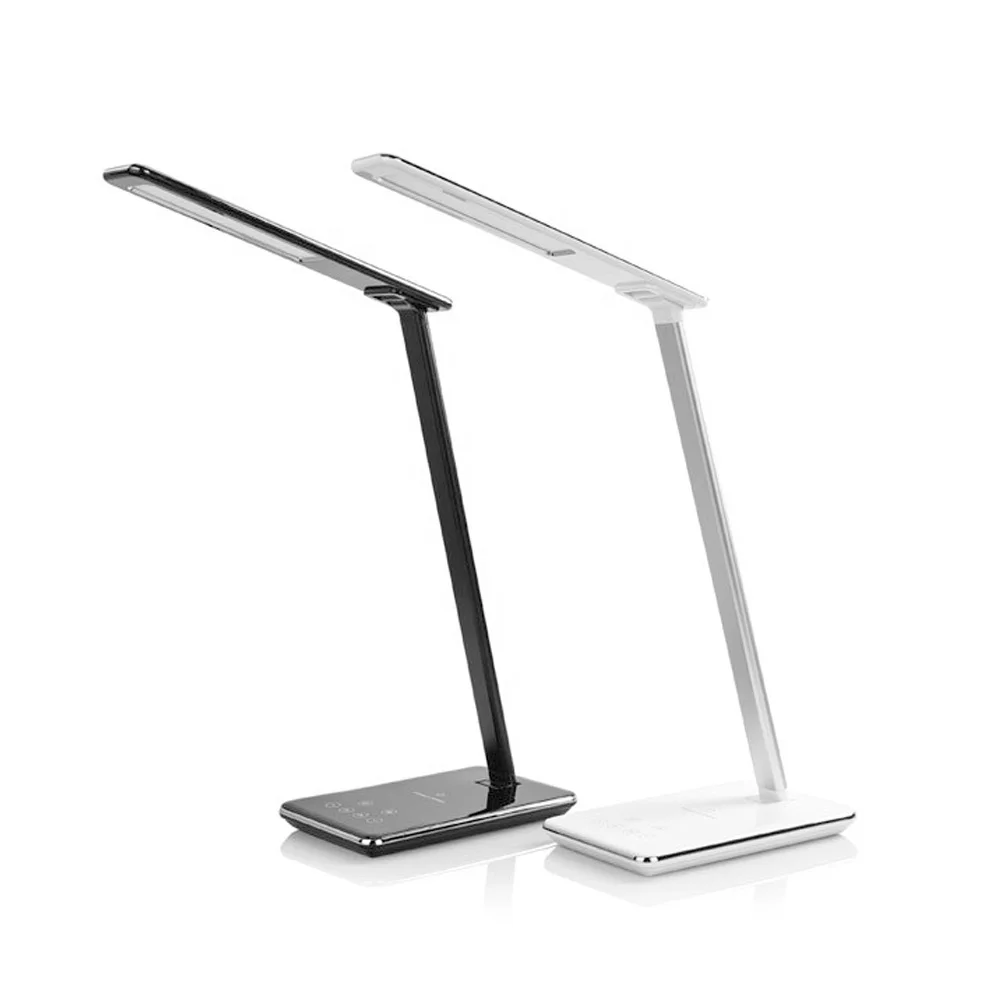 

LED Table Lamp Folding Eye Protection Desk Lamp Wireless Charger, White/black