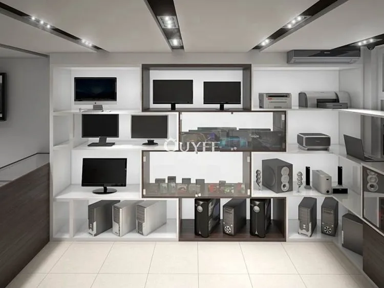 Laptop Accessories Display Shelf Rack Design Modern Digital Shop Laptop