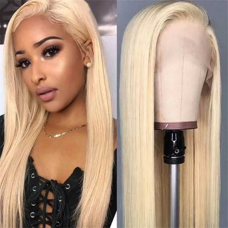 

Highknight 100% Human Virgin Hair 613 Blonde Human Hair Full Lace Wig Cheveux Bresiliens 613 Virgin Hair Lace Front Wig