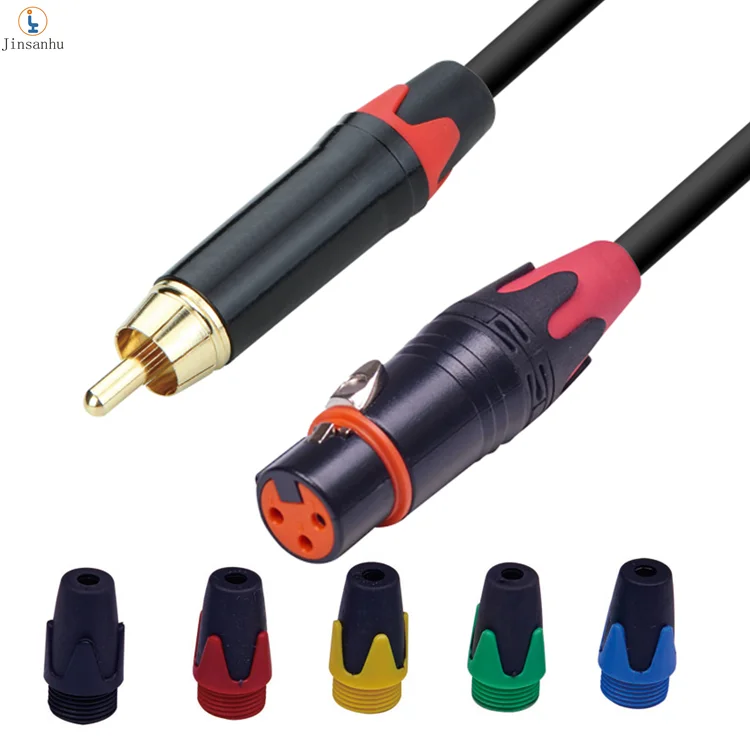 

Rohs CE jinsanhu high quality rca xlr female connector microphone golden music instrument cable wholesale