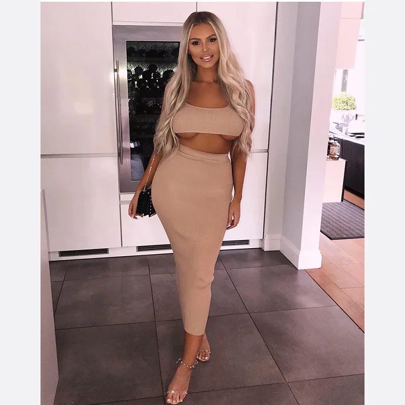 2019 Hot Selling Fashion Tight Party Dress Women Long Sleeveless Party Dress