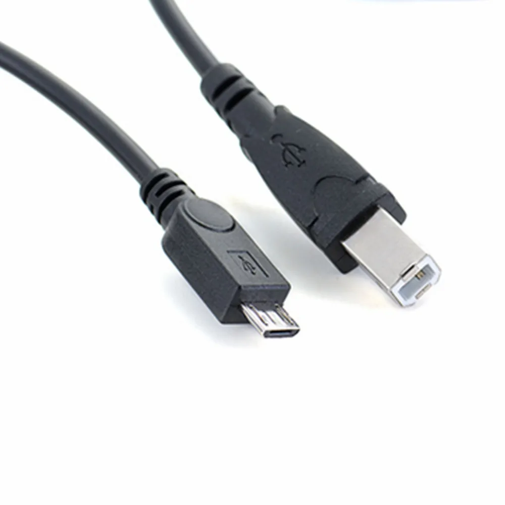 

Factory Micro USB OTG to Standard B Type Printer Scanner Hard Disk OTG Cable, Black
