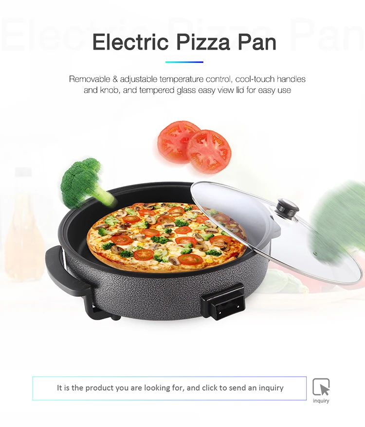 Multi Function 1500 Watt Electric Pizza Pan Diameter 42cm Round