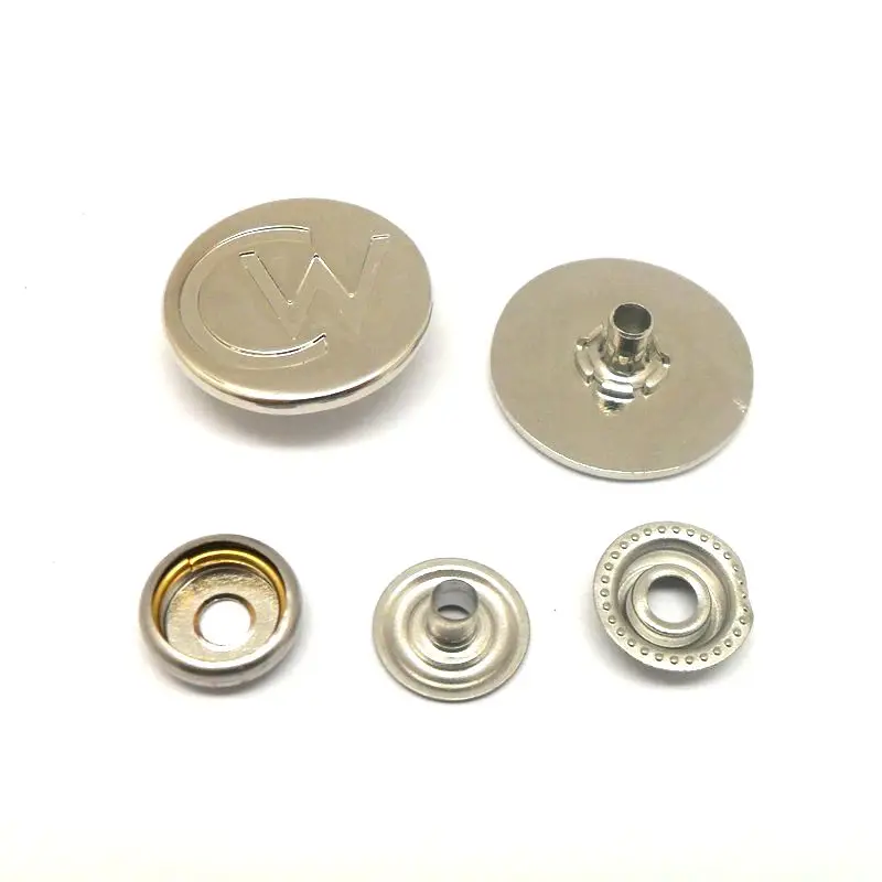 high quality custom design round metal snap button with logo