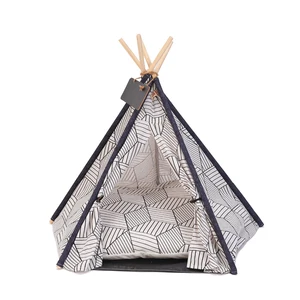 Image of Wholesale OEM Pet Supplies Rhombus Printed Pet Tent Dog Teepee Cat House