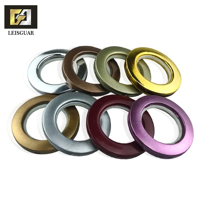 

hot sales class curtain ring Wholesale Grommet Plastic Clip Pole Eyelet And Ring, Silver,gold,purple,grey,white ect