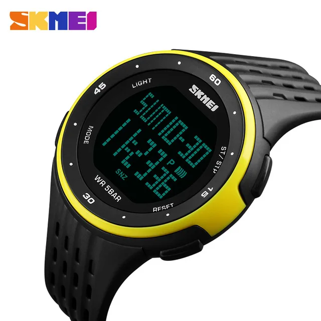 
SKMEI 1219 Women Men Digital Watch Hot Brand New Sport Style Waterproof Sports Military Silicon Led Watch 