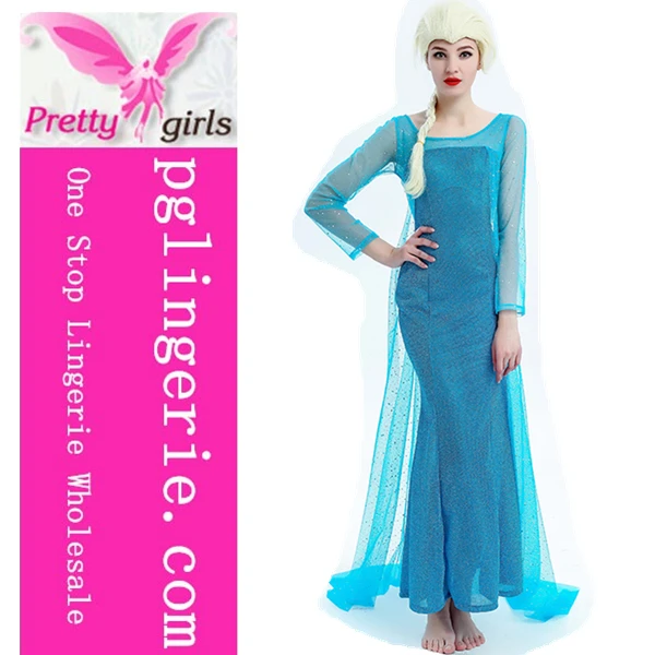 Princesa diseño adultos Elsa hielo azul puro Cosplay Halloween traje