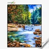 GX26138 yiwu factory abstract naturel landscape canvas oil painting by numbers forest design