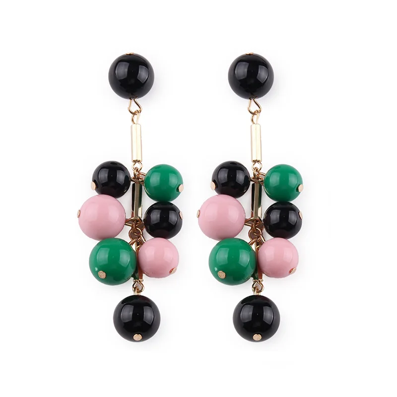 

Fashion big beads drop earrings minimalist earrings, N/a