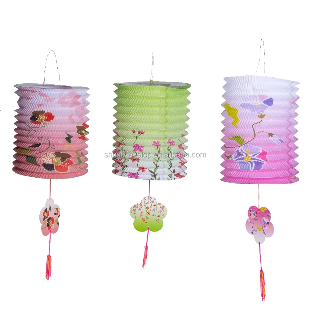 Custom made cylinder shape paper lantern Hanging paper lamp for wedding Christmas with led light