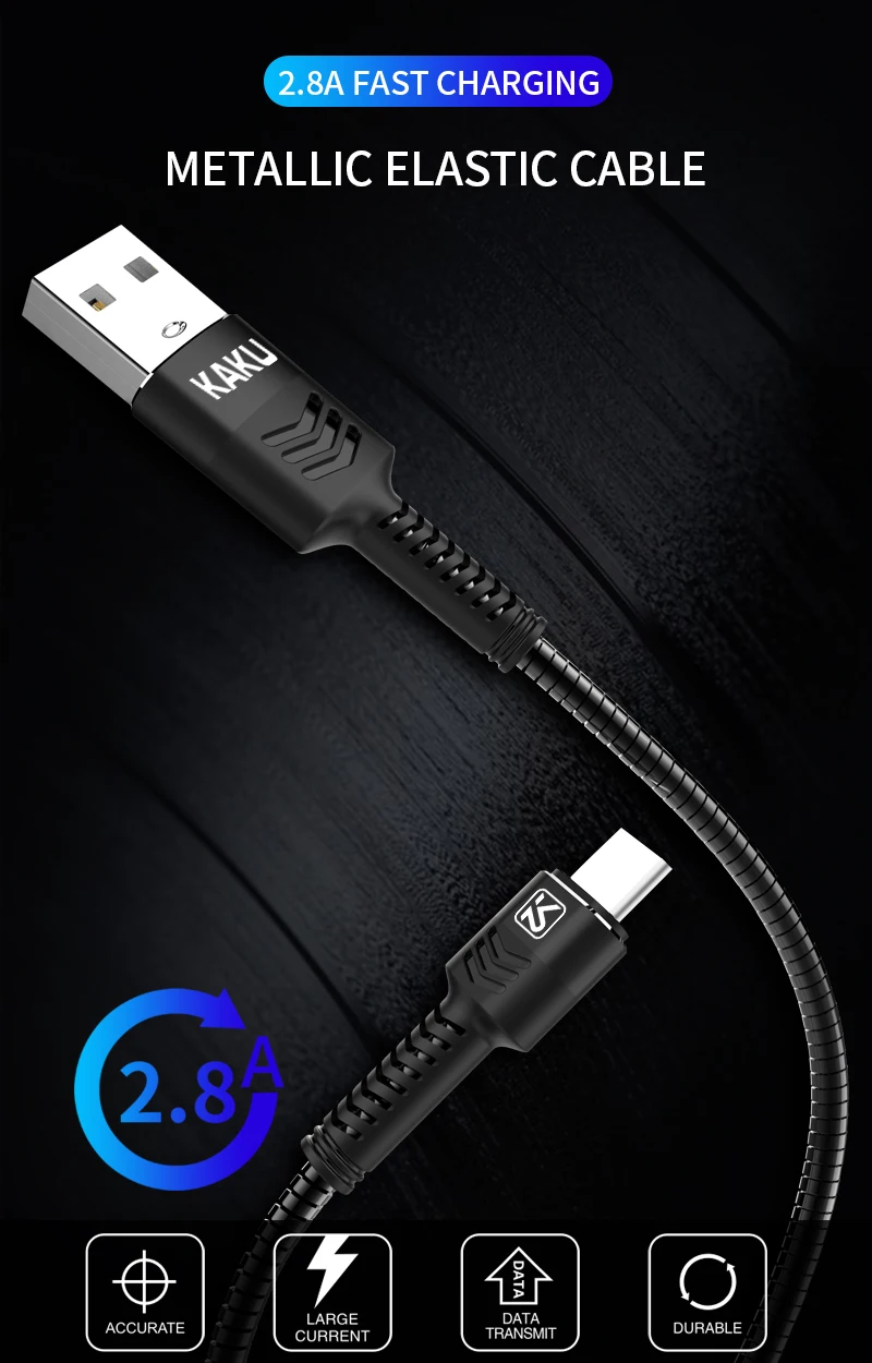 KAKU 5pin android metal micro usb aluminum metal shell type c 3.1 cable 3m - ANKUX.COM