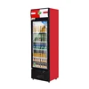 300L Upright Beverage Showcase Cooler Supermarket Equipment Freezer Sliding Glass Door Display Cabinet Refrigerator