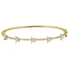 2019 new arrived christmas gift jewelry for women silver gold micro pave cz Star bangle