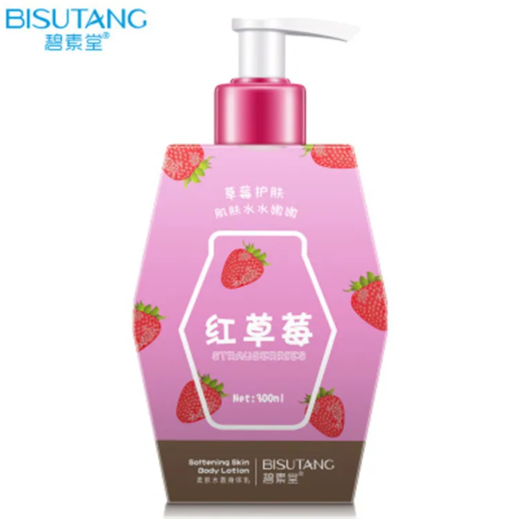 

Bisutang Strawberry Skin Care Whitening Replenishing Body Lotion for Moisturizing Oil Control Exfoliating, White