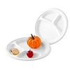 Cool 3 compartment 9 inch fast food sugarcane bagasse biodegradable disposable plate sets dinnerware for hotel