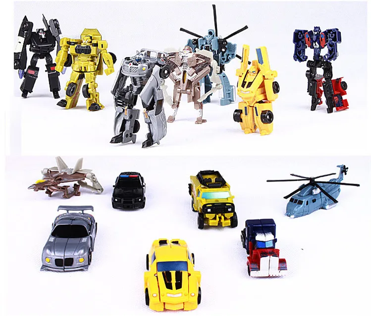 7pce set high quality Transformation robot 10cm anime action figure robot car kids toy brinqedos juguetes