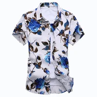

Men's Large Printed Short Sleeve Shirt Fat Outdoor Shirt M-7XL