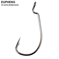 

Eupheng EP-38104 Marine Worm Hook Ultimate Point Wide Gap Chemical Sharpening Black Nickel Plated Fishing Hook 1/0#-5/0#