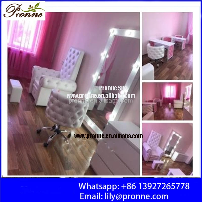 Nail Salon Equipment Modern Nail Table Rolling Client Manicure Chair
