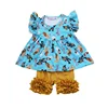 The Wizard of Oz cute baby girls boutique clothing sets sleeveless lion printed outfits with icing shorts