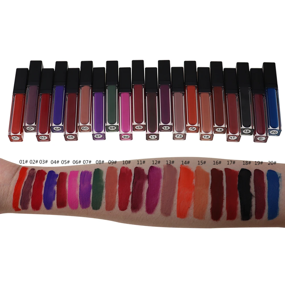 

2019 best selling custom logo matte liquid lipstick makeup customized packaging