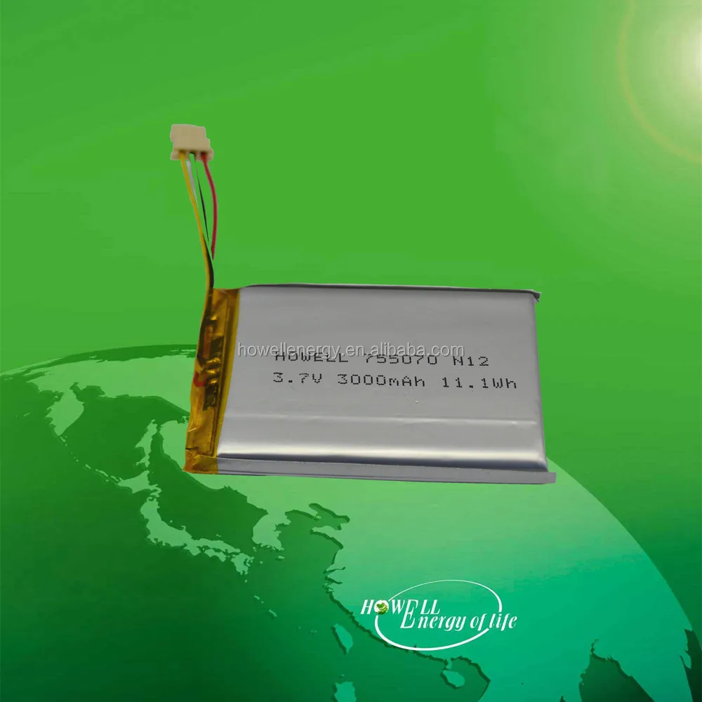 755070 3.7V 3000mA