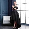 Off shoulder bow decoration high low evening party gown dress new design 2019