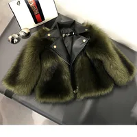 

Faux fox fur children's fur jacket parent-child autumn and winter 2018 new locomotive tide fashion fur coat