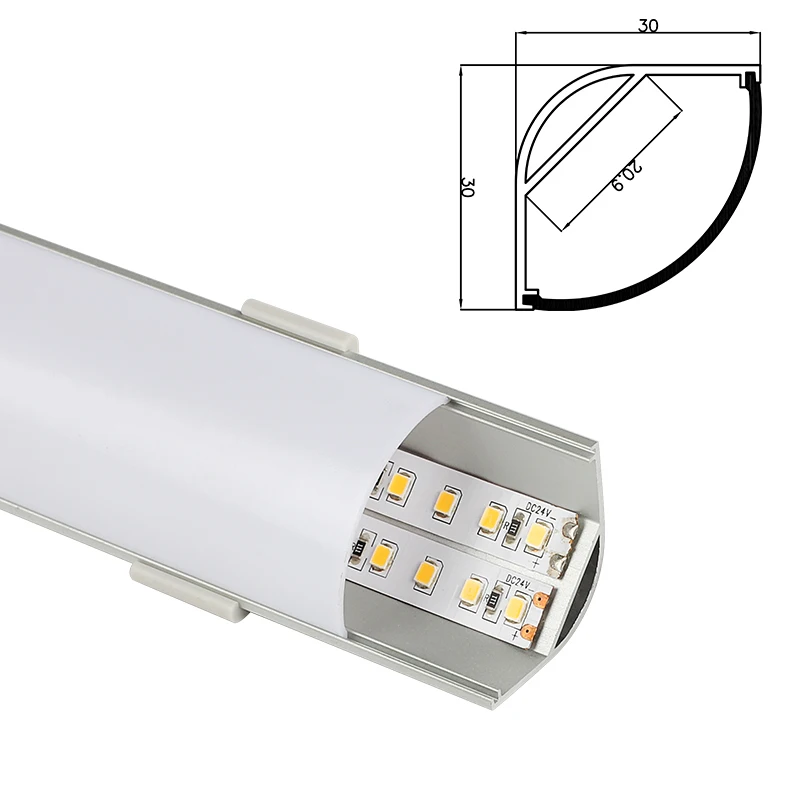 light wall 45 degree corner aluminum profile led strip light ceilling light modern A3030 2 meter