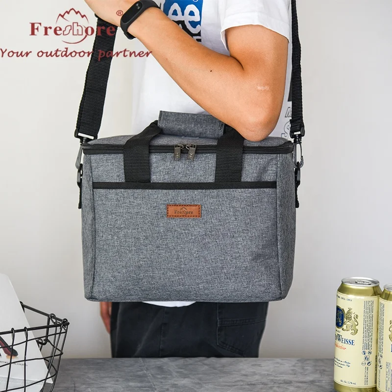 

Lifewit Cooler Bag Small Lunchbox Package Foldable Insulated Lunch Cooler Bag for Work Office School, Gray, Customized color