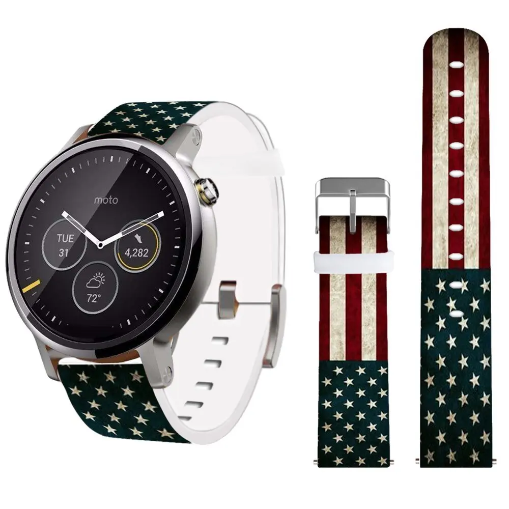 Buy Flag Band For Gear Sport Gear S2 Classic Watch Jolook Width 20mm Leather Replacements Bands Straps For Traditional Watches And Smart Watches That Uses 20mm Spring Bars Band American Flag In Cheap