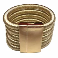 

Fashion Magnet Button Multi layers Charm Bracelets For Women Statement Jewelry Cuff Bracelets Bangles 5 Colors