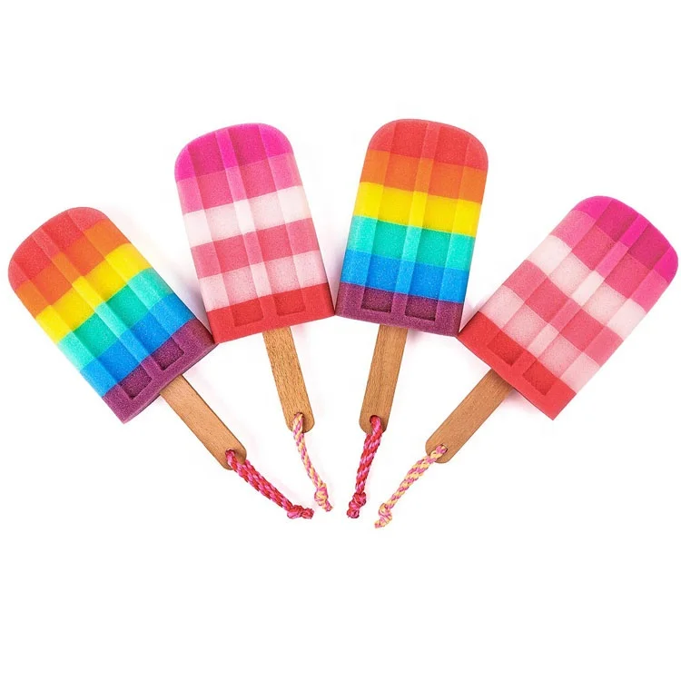 

Ice Cream Bath Sponge Shower Body Spongy Brush Skin Cleaning Scrubber, Customized