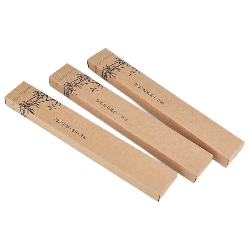 100% Biodegradable eco friendly bamboo toothbrush with individual paper box package