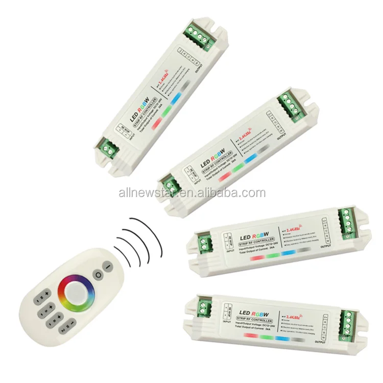 Rgbw Led Controller Hub + Rf 2.4g Touch Remote + 4pcs 4 Zone Controller ...