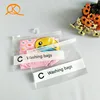 Hooking Plastic Bag For Clothing Clear PVC Pouch With Slide or Self Sealing Zipper