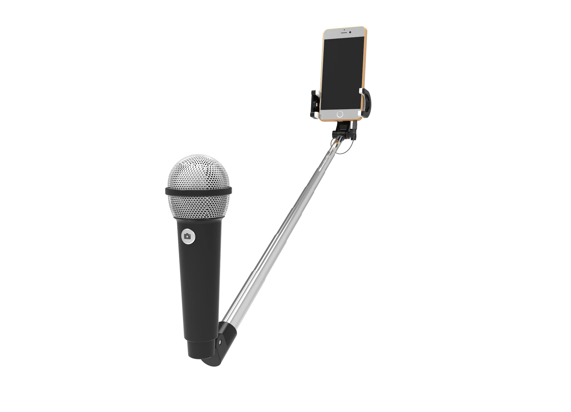 
Factory wholesale Sing along microphone selfie stick Mic Music Set aluminum selfie stick for all smart phone 