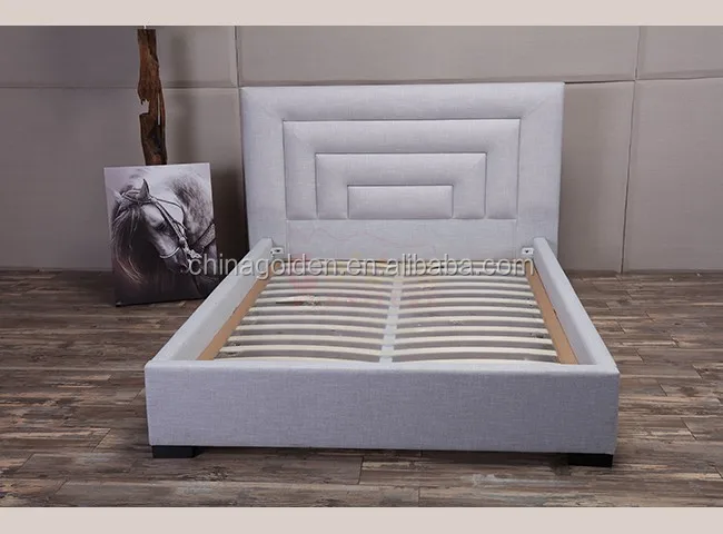 
2016 CIFF latest design linen double cot bed designs 