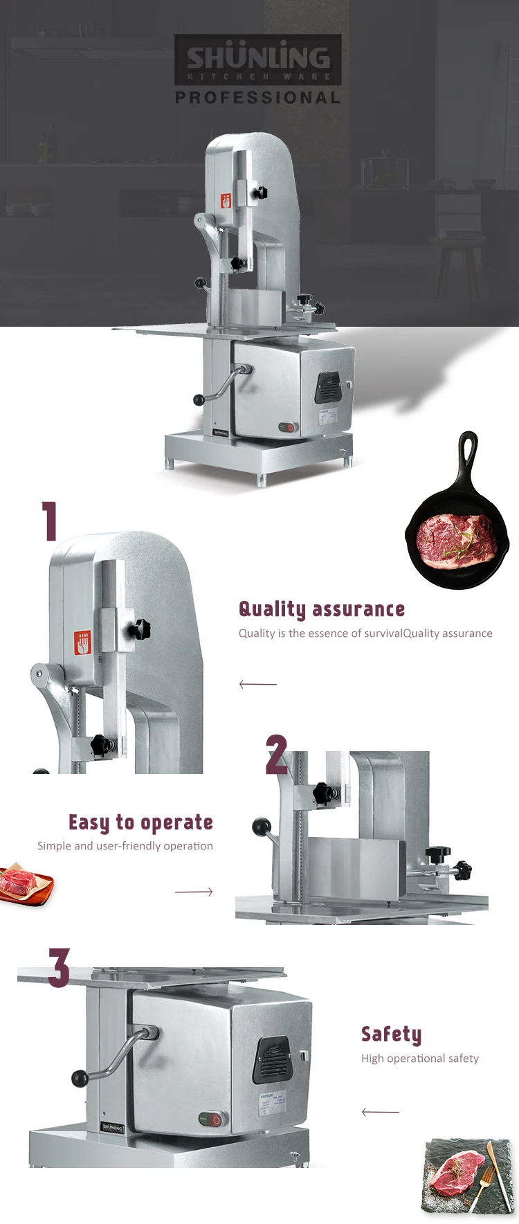 Builtin Waterproof Safety Device Bone Saw Machine Meat Cutter For