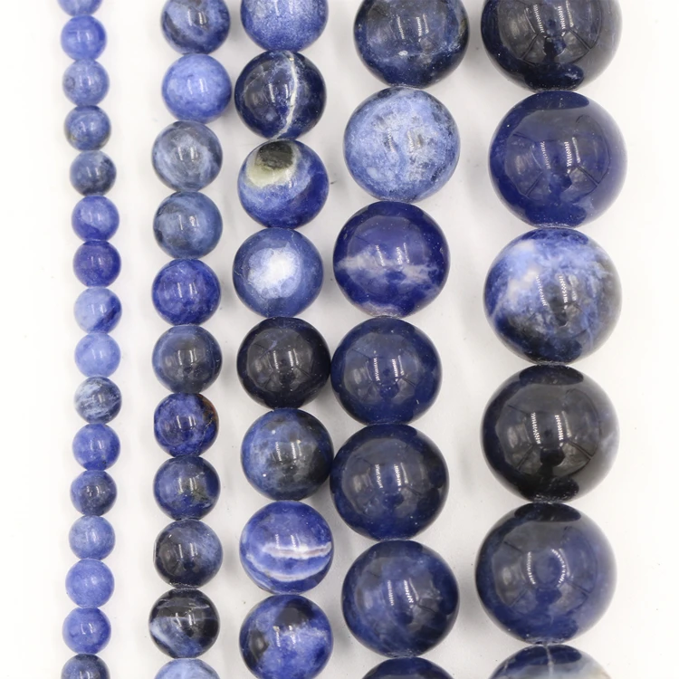 Wholesale 412mm Natural Stone Beads Loose Gemstone Blue Sodalite Beads