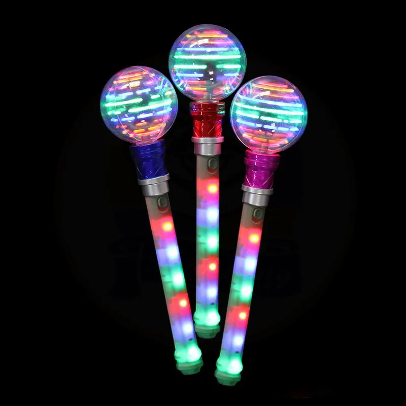 Novelty Flashing Light Up Magic Optical Spinning Wands Colorful Led 