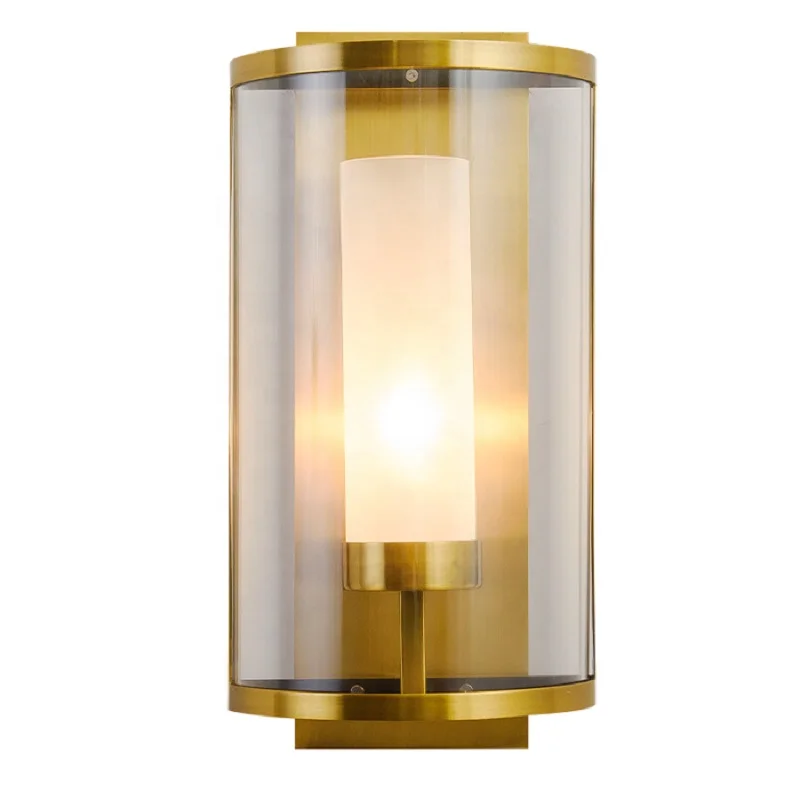 

modern luxury designer glass lamp shade wall sconce indoor led golden wall lamp for bedroom corridor corridor, Gold