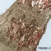 YS6181-3 High grade Winter warm design gold lace mesh fabric with sequin