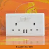 13A 2-gang DP twin switched socket outlet DIY electrics wih usb socket