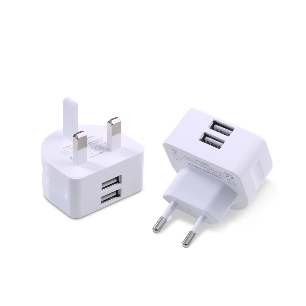 

Remax 2.1A Dual USB Phone Wall Charger for Samsung iPhone, White