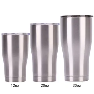 Image of 20oz 600ml curve tumbler Stainless Steel Double Wall Insulate mug Travel Tumbler Cup with slid lid