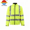 Hi Vis Yellow Waterproof Breathable Windproof 3 Layer Laminated Softshell Jacket for Mens