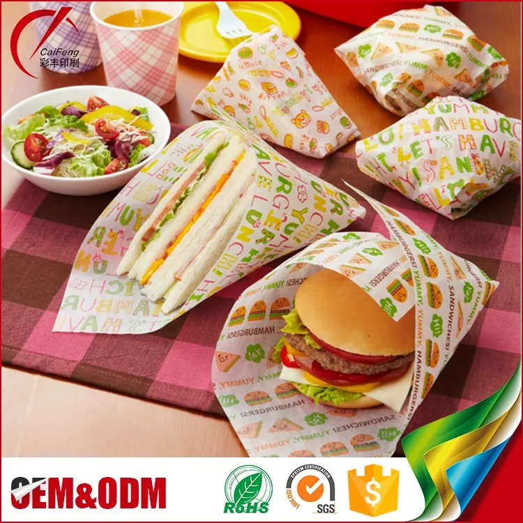 Food Wrapping Use Greaseproof Printed Baking Paper Parchment Paper For